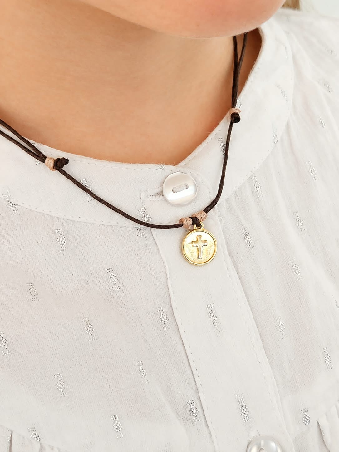 Collar Niña Cruz  Medalla Entera