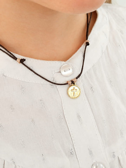 Collar Niña Cruz  Medalla Entera